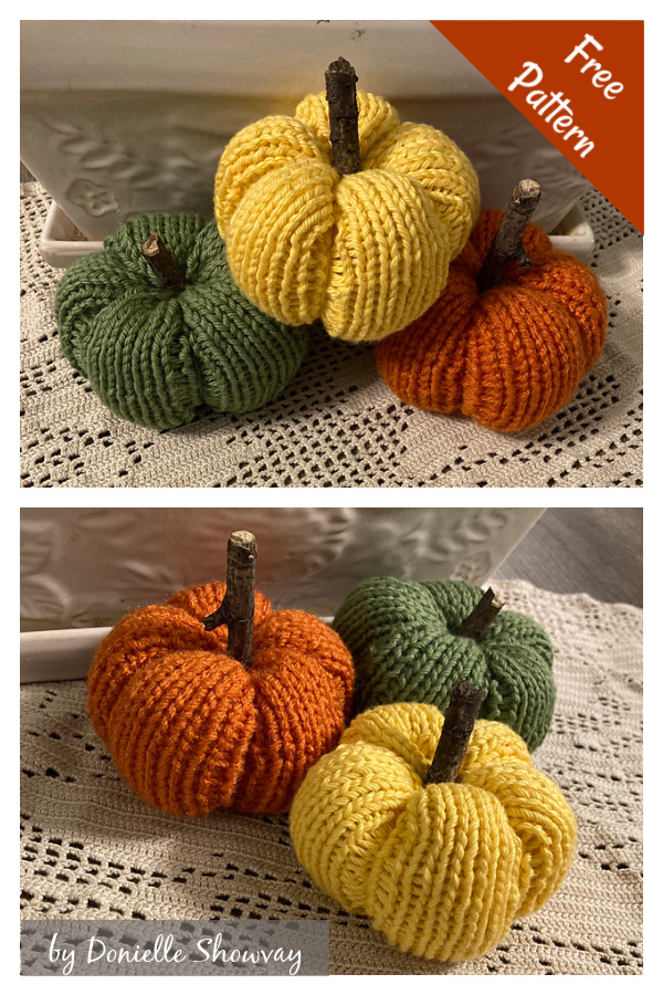 Fall Pumpkin Decorations Free Knitting Pattern