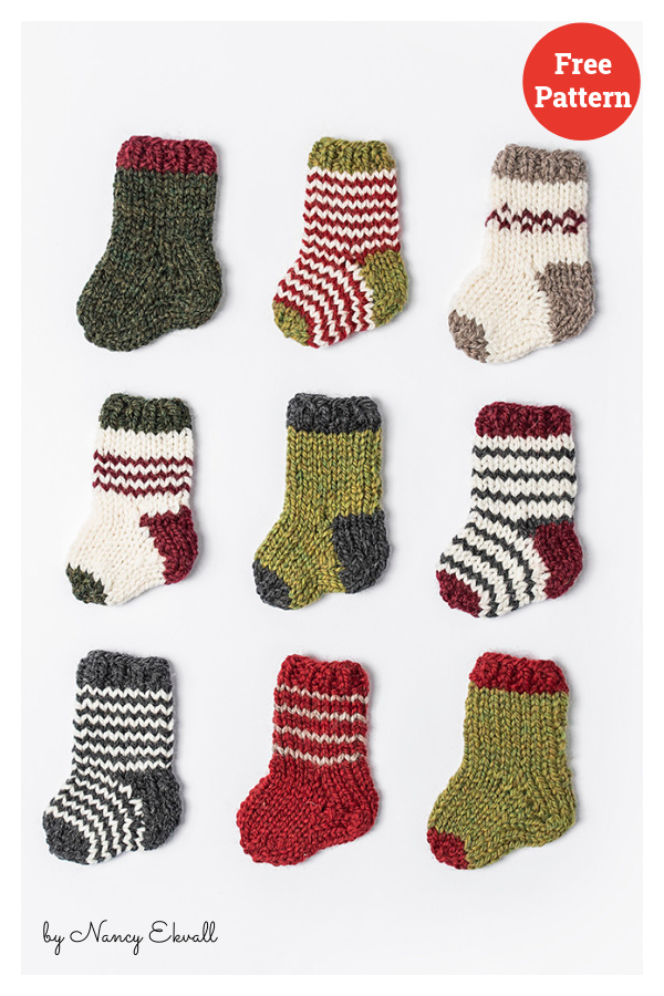 Holiday Cheer Mini Stocking Free Knitting Pattern