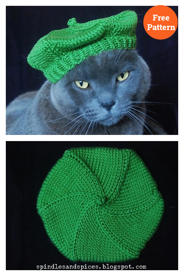 Le Mieux Beret Cat Hat Free Knitting Pattern