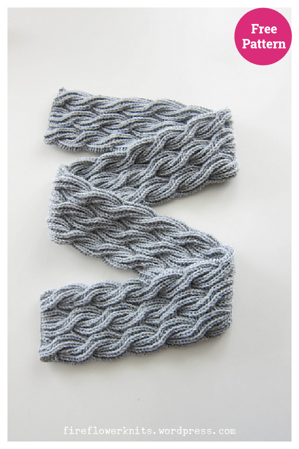 Reversible Cabled Brioche Stitch Scarf Free Knitting Pattern