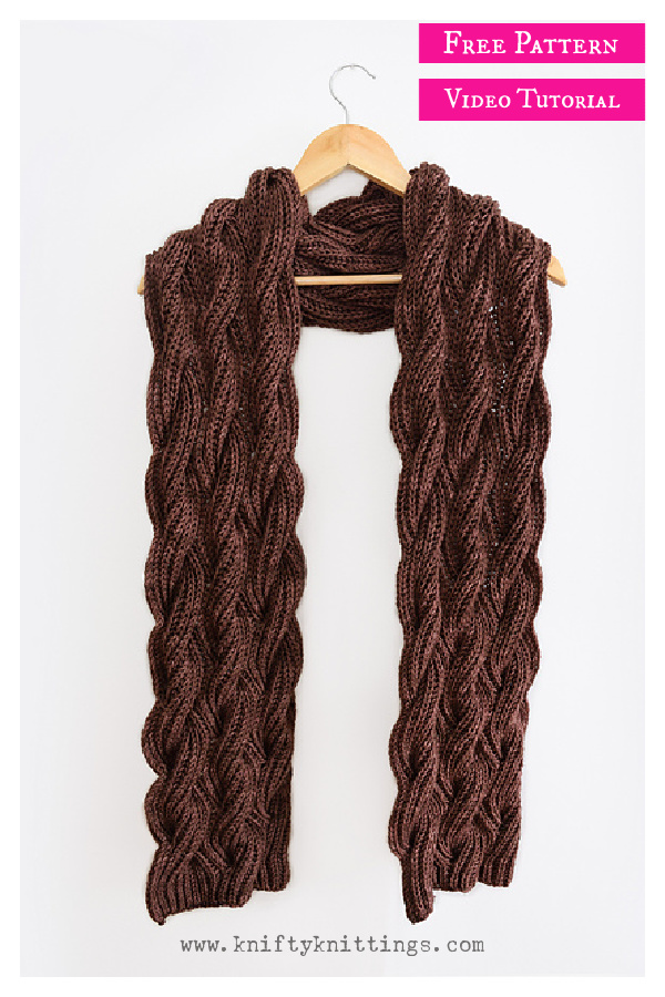 Rosewood Scarf Free Knitting Pattern and Video Tutorial