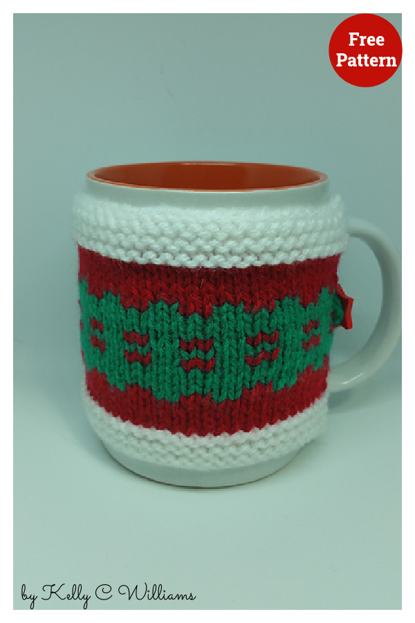 Christmas Cracker Mug Cozy Free Knitting Pattern 