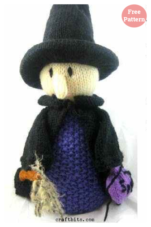 Halloween Witch Free Knitting Pattern 