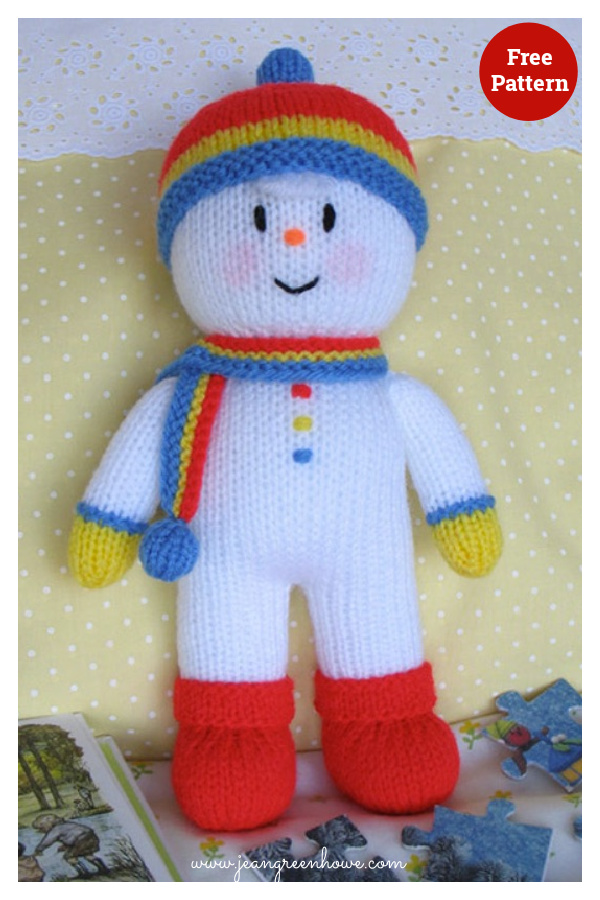 Jean Greenhowe's Toybox Snowman Free Knitting Pattern