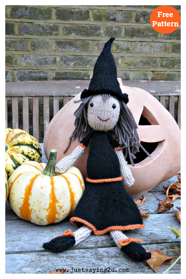 Halloween Ms. Witch Doll Free Knitting Pattern