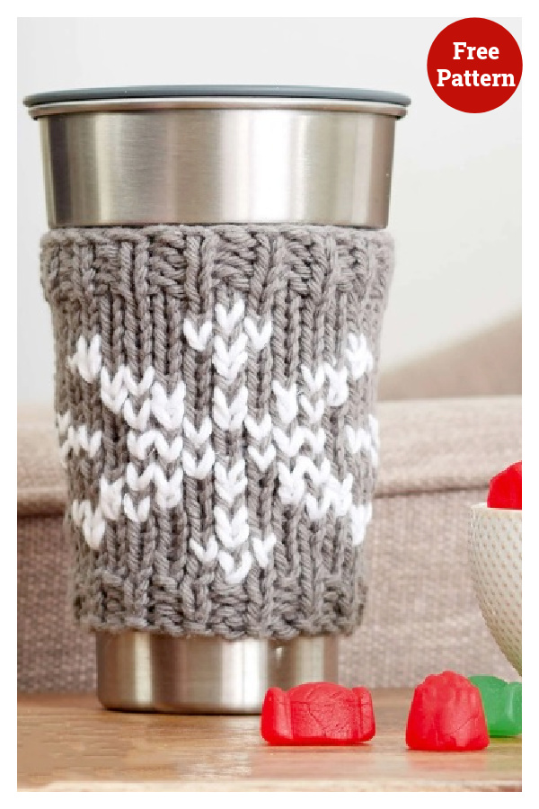 Snowflake Mug Hug Free Knitting Pattern