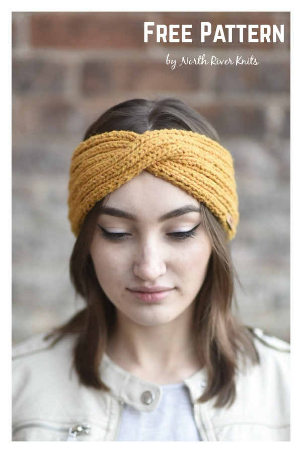 Twisted Turban Headband Free Knitting Pattern