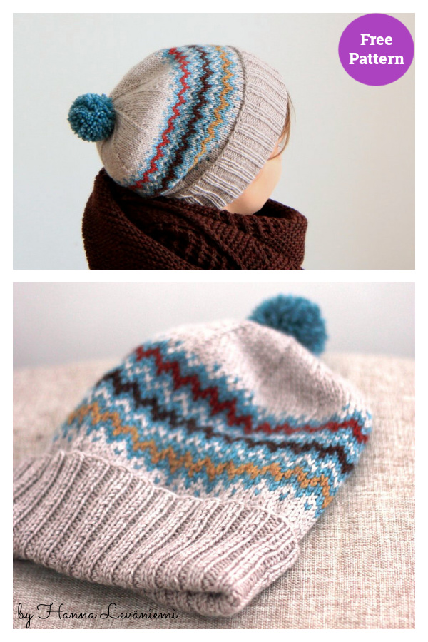 Siksak Beanie Hat Free Knitting Pattern