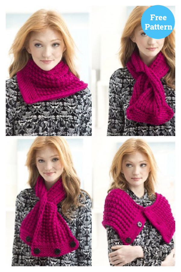 Snappy Slit Multi-Wear Scarf Free Knitting Pattern