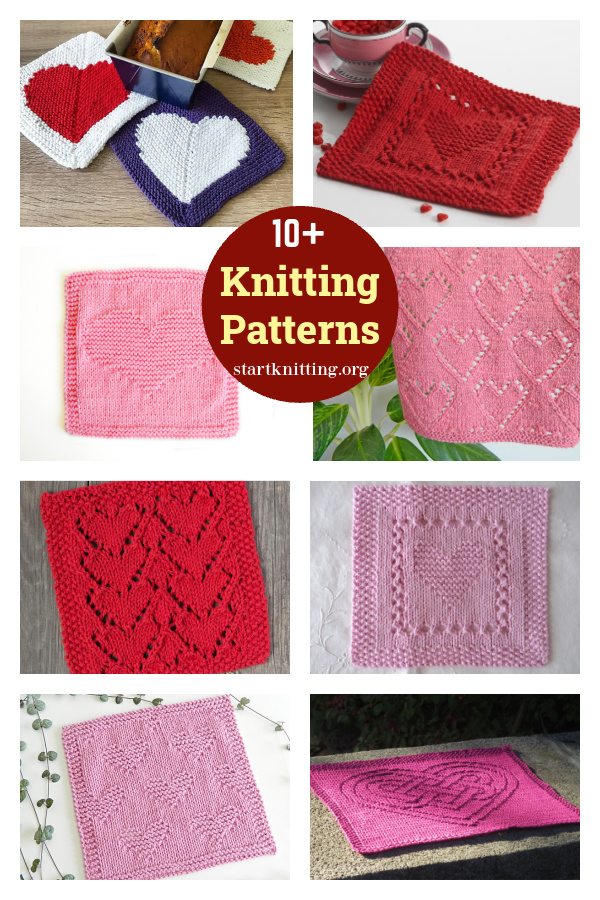 10+ Heart Dishcloths Free Knitting Pattern
