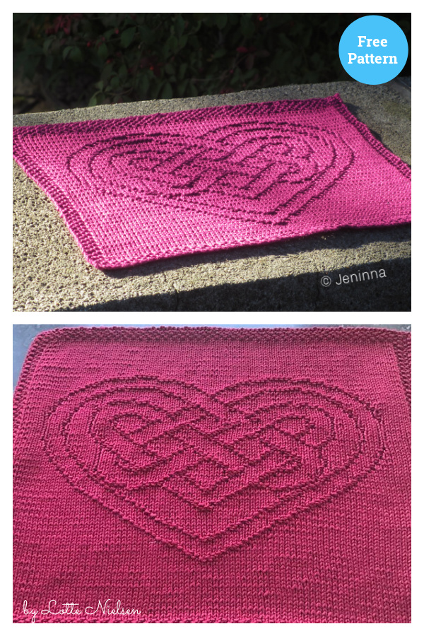 Celtic Heart Dishcloth Free Knitting Pattern