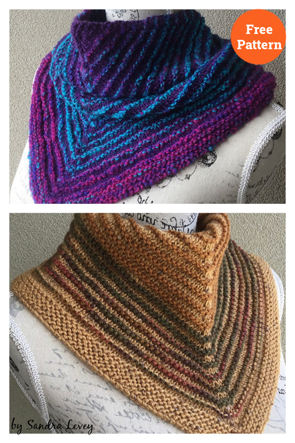 Jindivick Striped Bandana Cowl Free Knitting Pattern