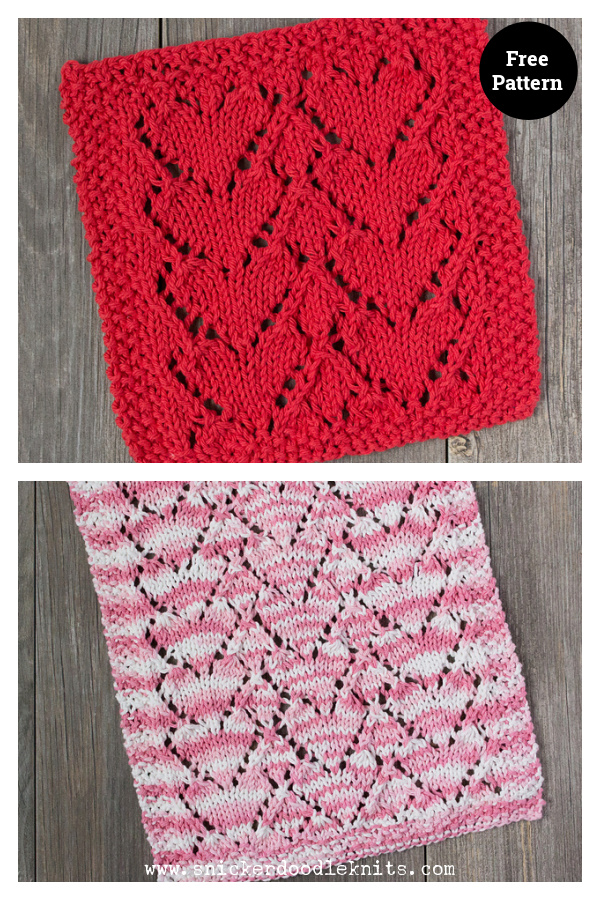 Lovely Heart Dishcloth Free Knitting Pattern