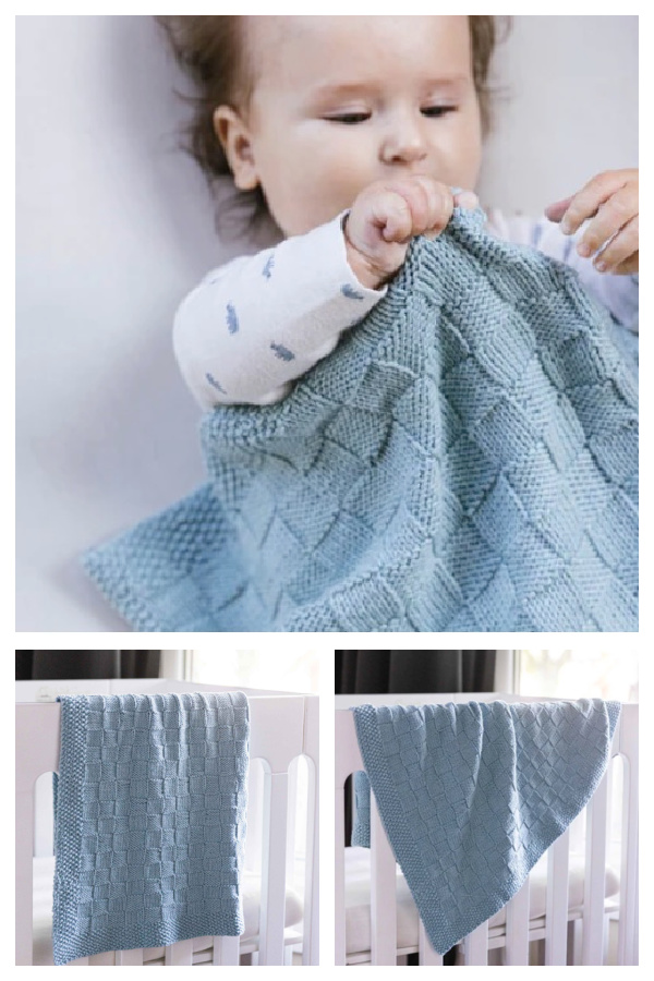 Block Stitch Baby Blanket Free Knitting Pattern 