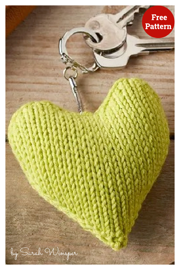 Heart Keychain Free Knitting Pattern