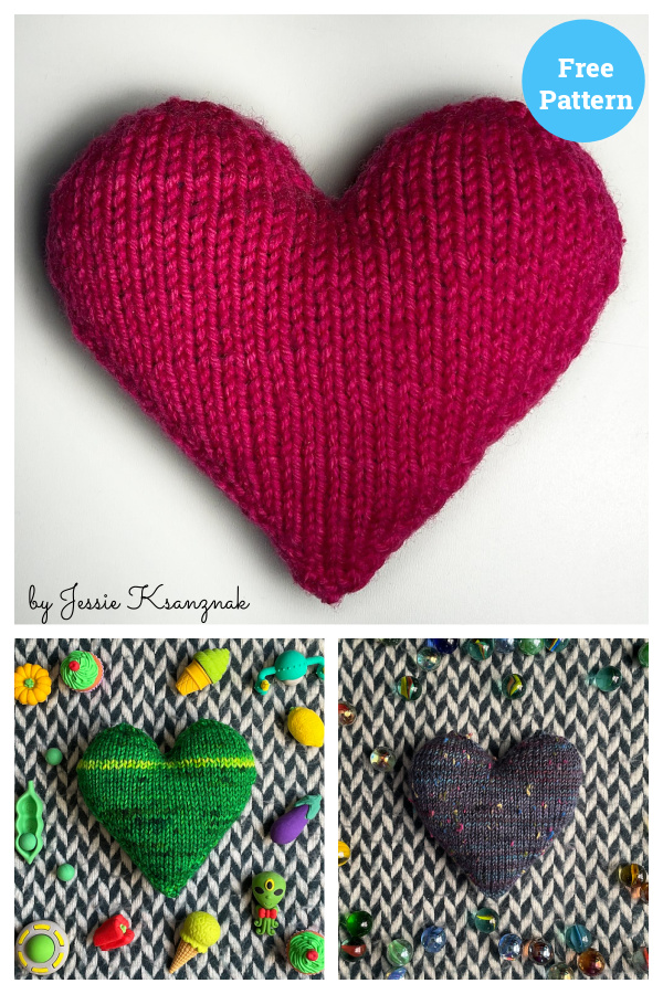 Plushy Heart Free Knitting Pattern