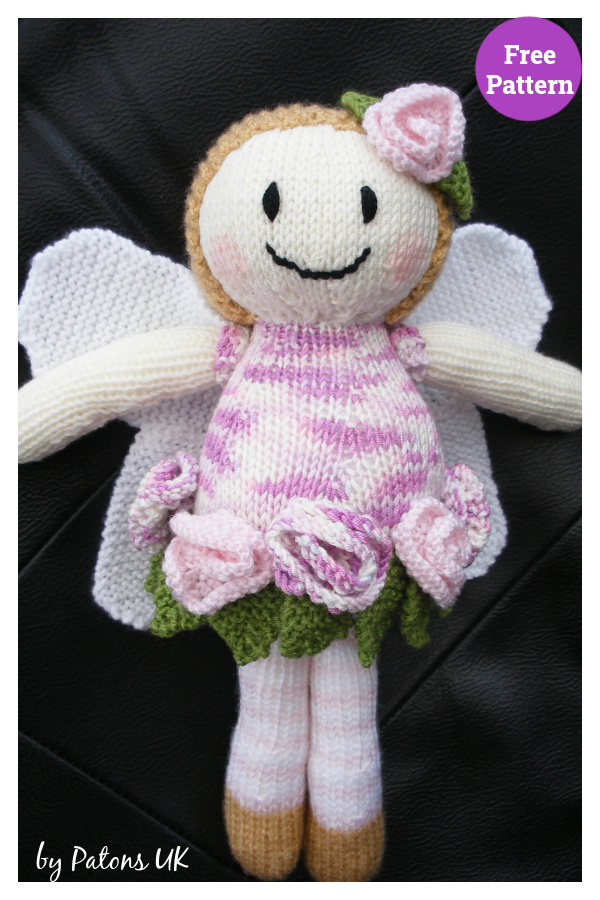 Rose Fairy Doll Free Knitting Pattern