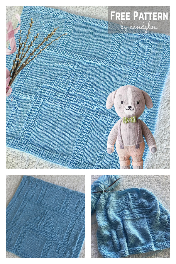 Sailboat XOXO Blanket Free Knitting Pattern