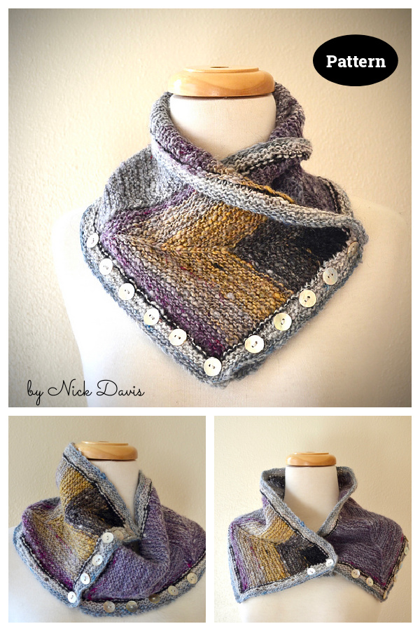 Convertible Buttoned Cowl Knitting Pattern 