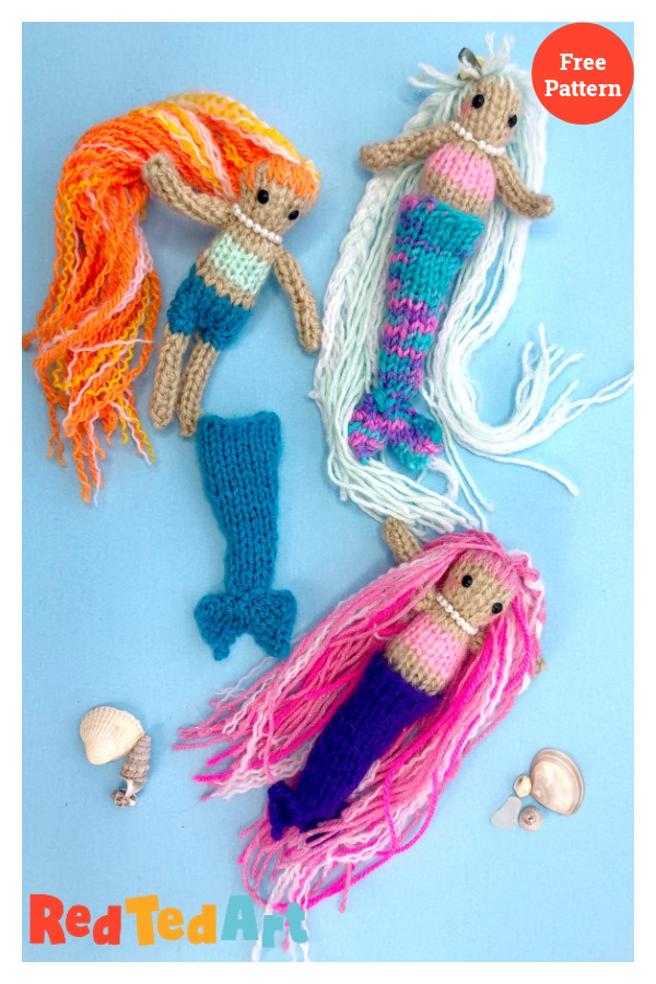 Mini Mermaid Doll Free Knitting Pattern for Beginners