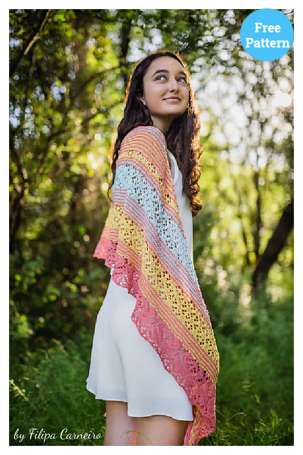Sweet Arraial Lace Shawl Free Knitting Pattern 
