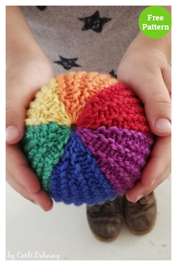 Rainbow Ball Free Knitting Pattern 