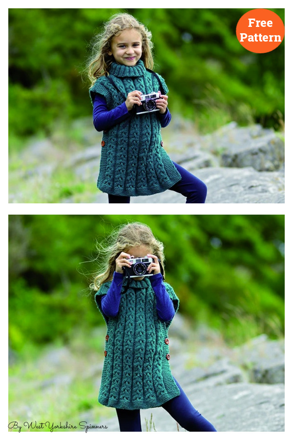 Sorcha Girls Cabled Tunic Free Knitting Pattern