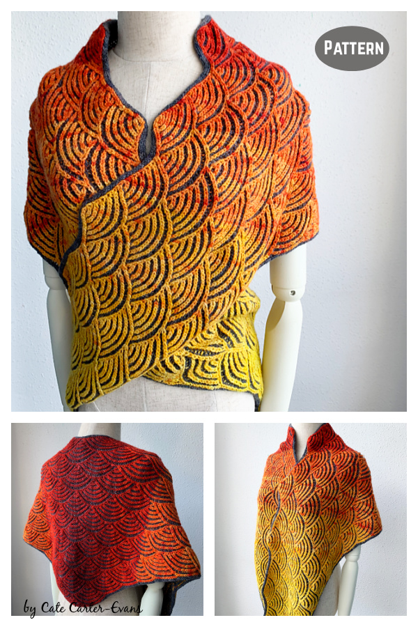 Uroko Brioche Shawl Knitting Pattern