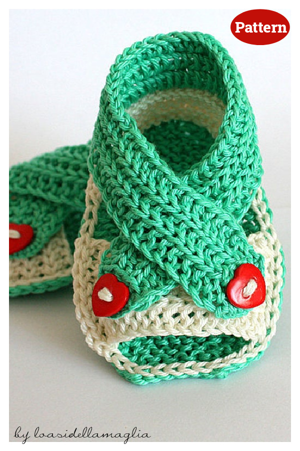 Baby Cross Straps Sandals Knitting Pattern