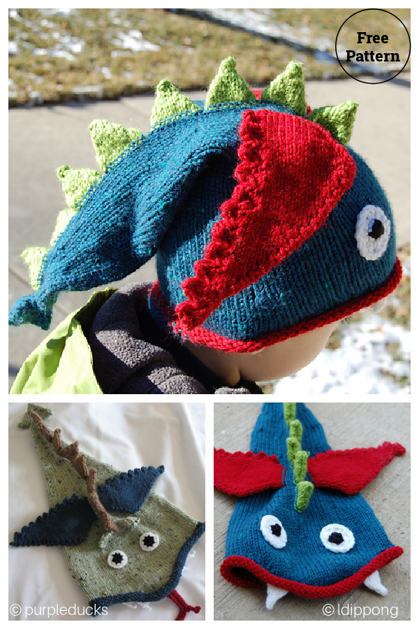 Dragon Hat Free Knitting Pattern