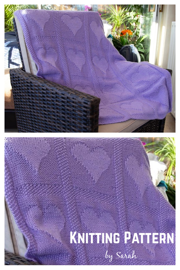 Heart Motif Blanket Knitting Pattern 
