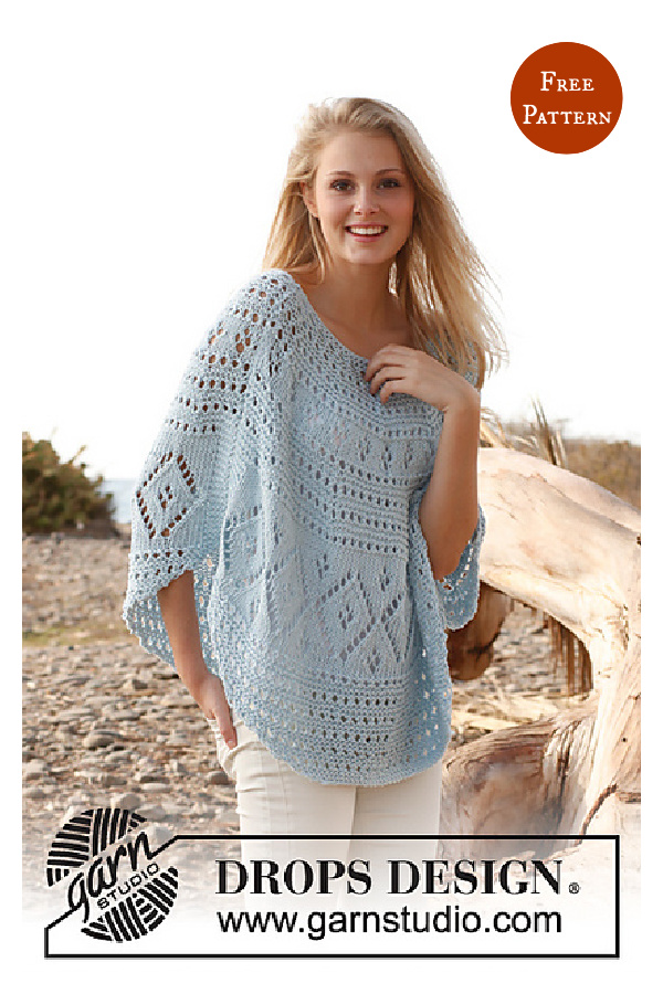 Blue Breeze Summer Poncho Free Knitting Pattern