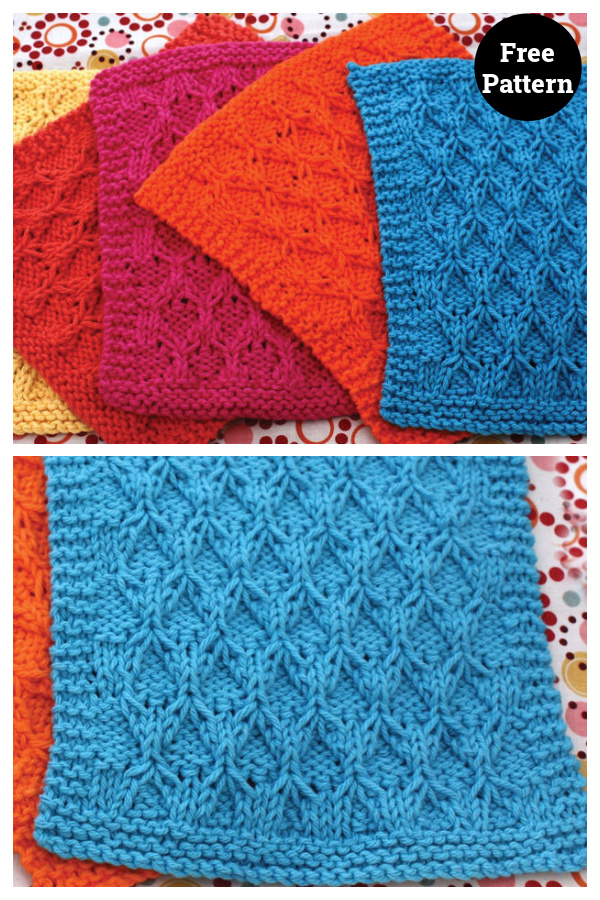 Honeycomb Check Dishcloth Free Knitting Pattern 