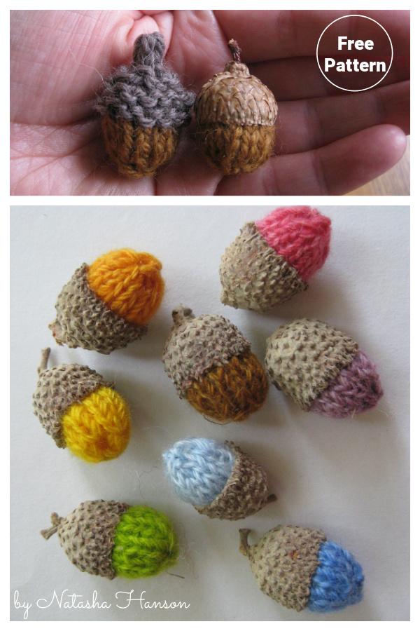 Knit or Stick Acorn Free Knitting Pattern