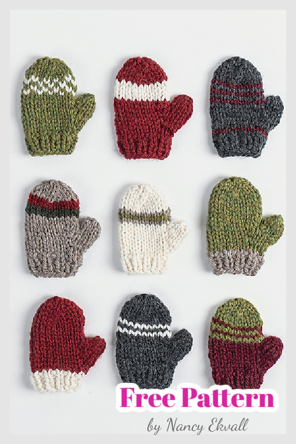 Holiday Cheer Mini Mitt Free Knitting Pattern