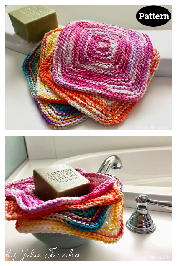Around the Square Washcloth Knitting Pattern