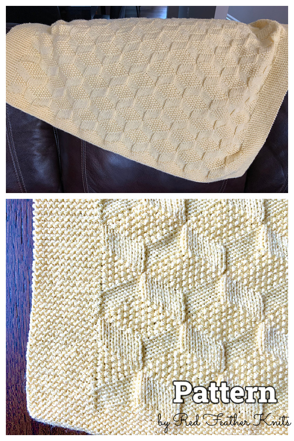 Tumbling Blocks Blanket Knitting Pattern