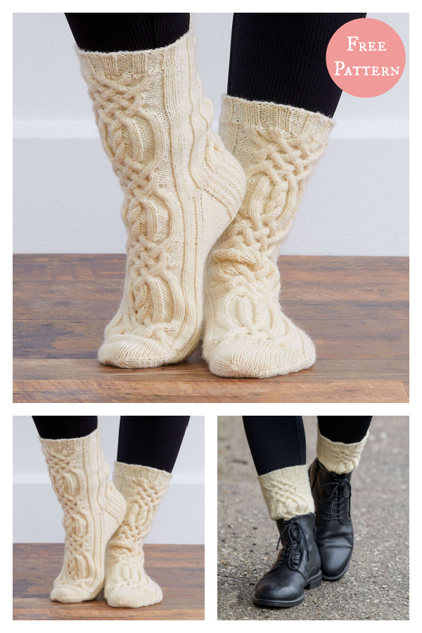 Cables and Ribs Socks Free Knitting Pattern