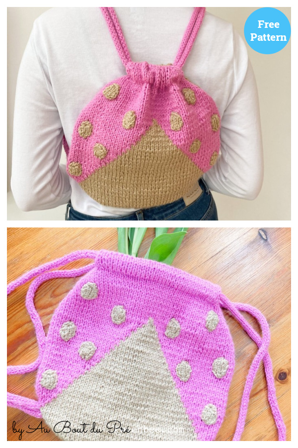 Ladybug String Bag Free Knitting Pattern