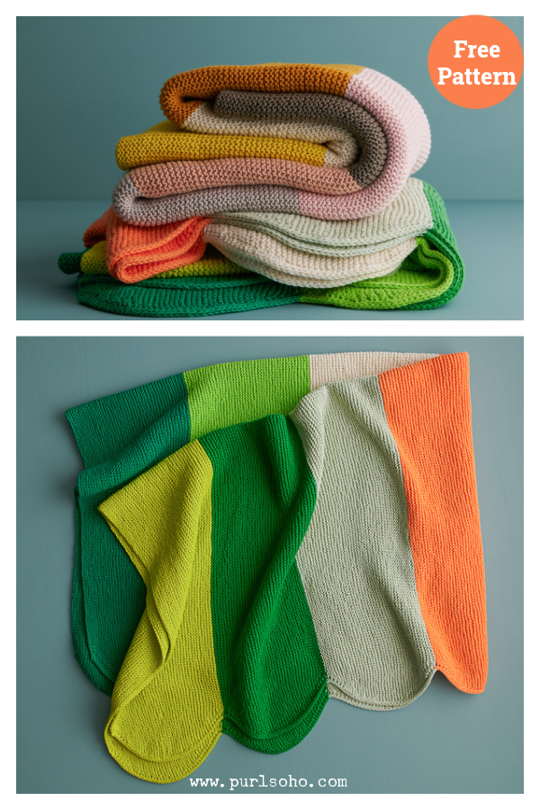 Macaron Blanket Free Knitting Pattern