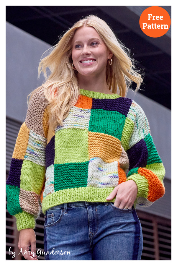 Technicolor Kitsch Pullover Free Knitting Pattern