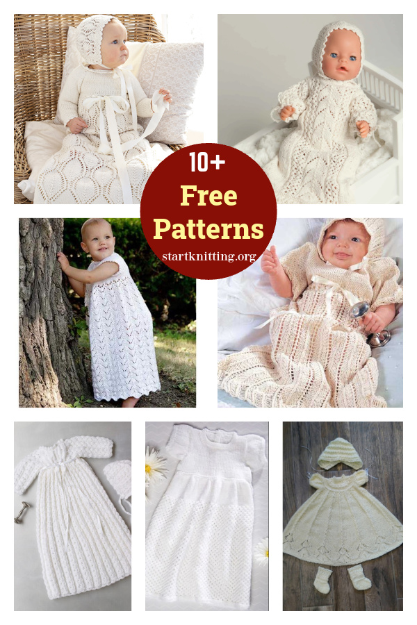10+ Christening Gown Free Knitting Pattern 