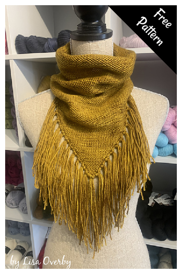 Bandana Cowl with Fringe Free Knitting Pattern