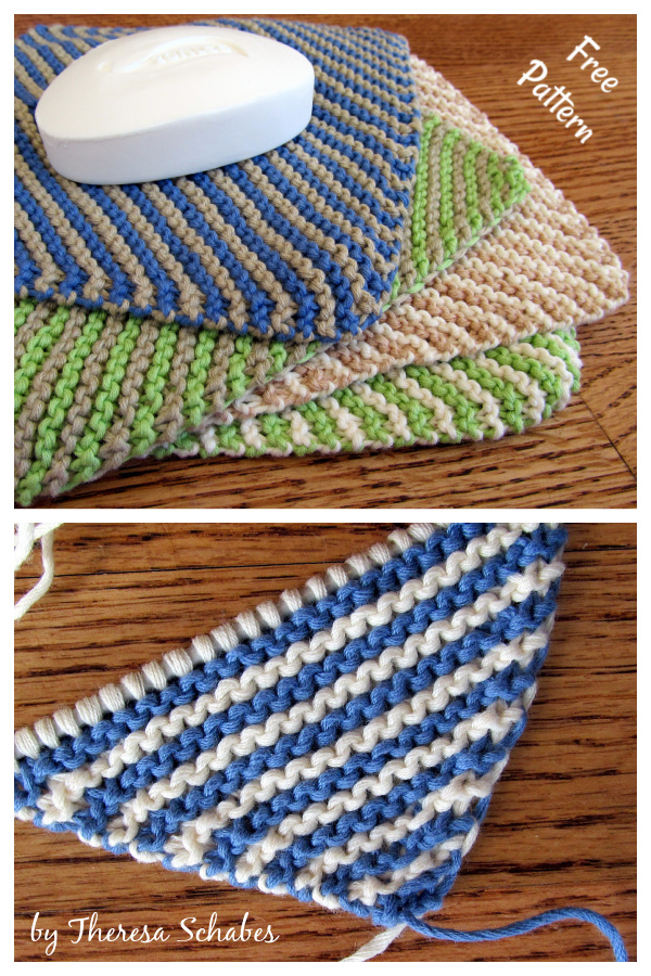 Killarney Stripe Washcloth Free Knitting Pattern