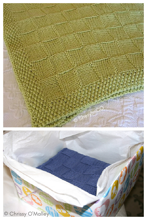 Reversable Basketweave Blanket Free Knitting Pattern