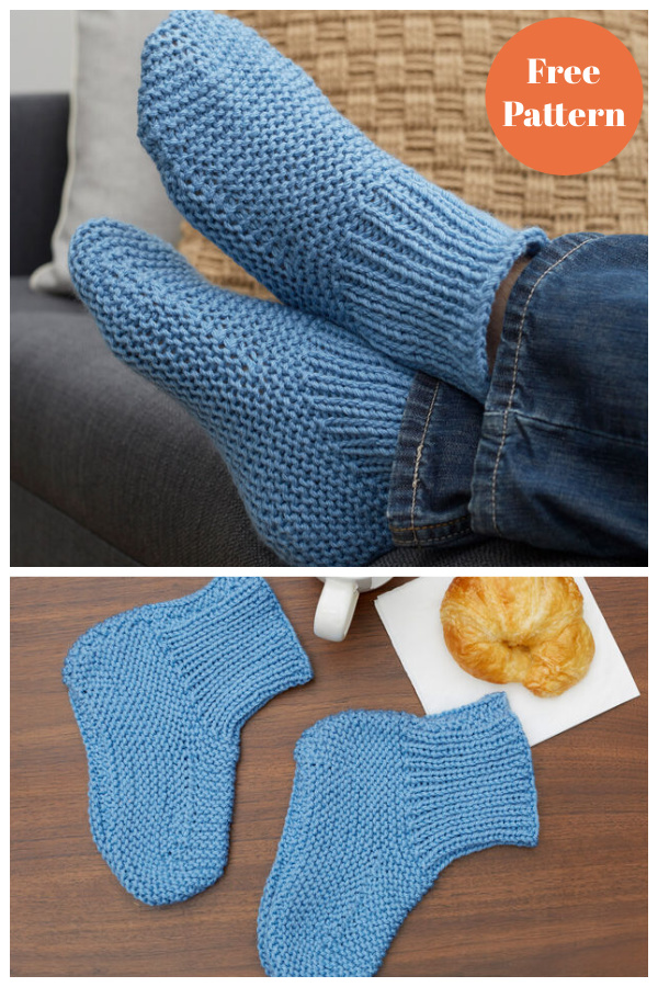 Time Off Slipper Socks Free Knitting Pattern
