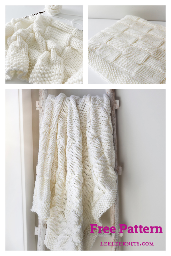 Chunky Basketweave Baby Blanket Free Knitting Pattern