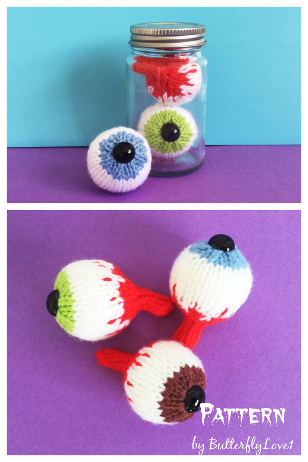 Halloween Eyeballs Knitting Pattern