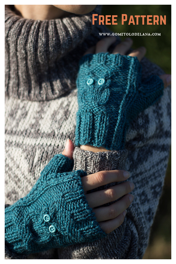 Owl Fingerless Gloves Free Knitting Pattern 