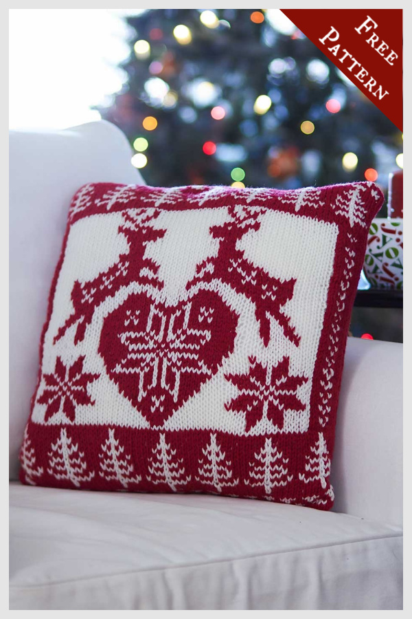 Nordic Holiday Pillow Free Knitting Pattern